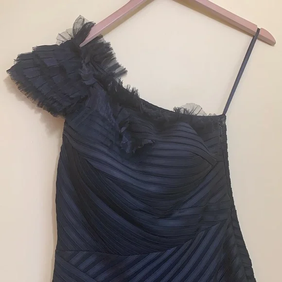 Gracia Wednesday Black Bandage Style Tulle One Shoulder Cocktail Formal Dress L - Picture 3 of 16